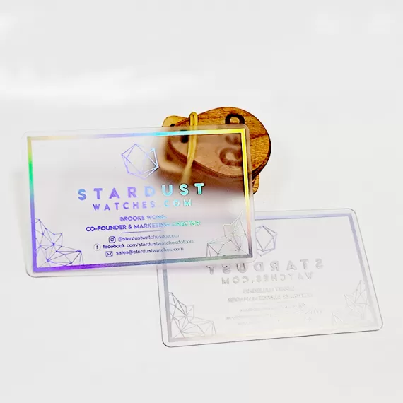 Custom PVC Business VIP Loyalty Membership Transparent Holographic Card With QR code