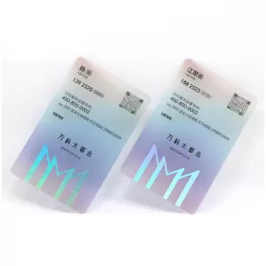 Custom PVC Business VIP Loyalty Membership Transparent Holographic Card With QR code