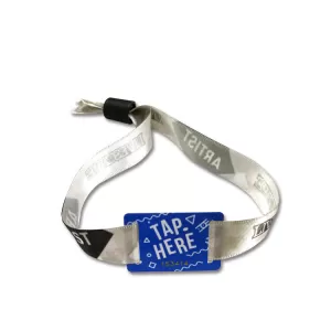 Custom Adjustable NFC Wrist Band Tag RFID Cloth Fabric Woven Bracelet Wristband For Events